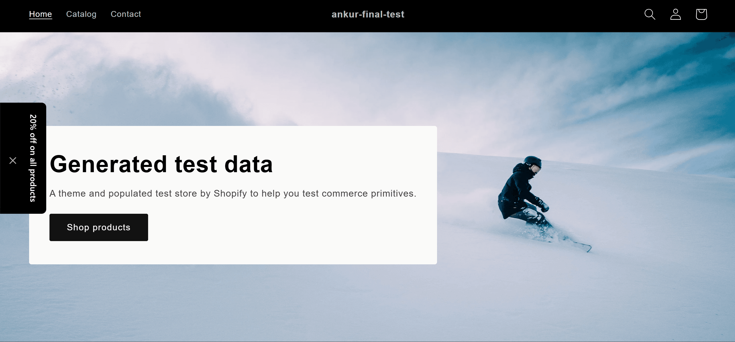 Side positioned bar on live store